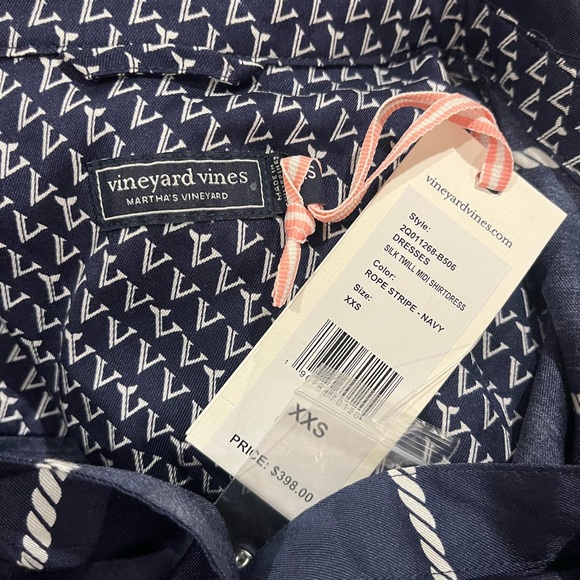 NWT Vineyard Vines Silk Twill Dress - Picture 4 of 7